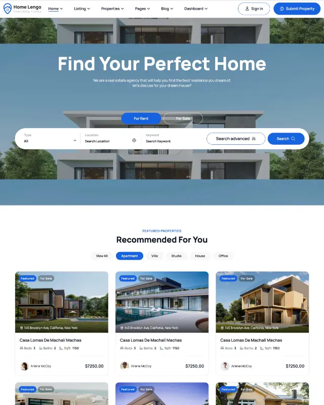 Mẫu giao diện website bất động sản