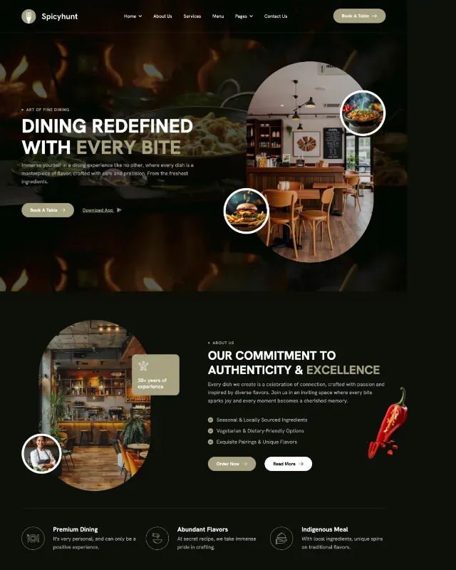 Mẫu giao diện website nhà hàng